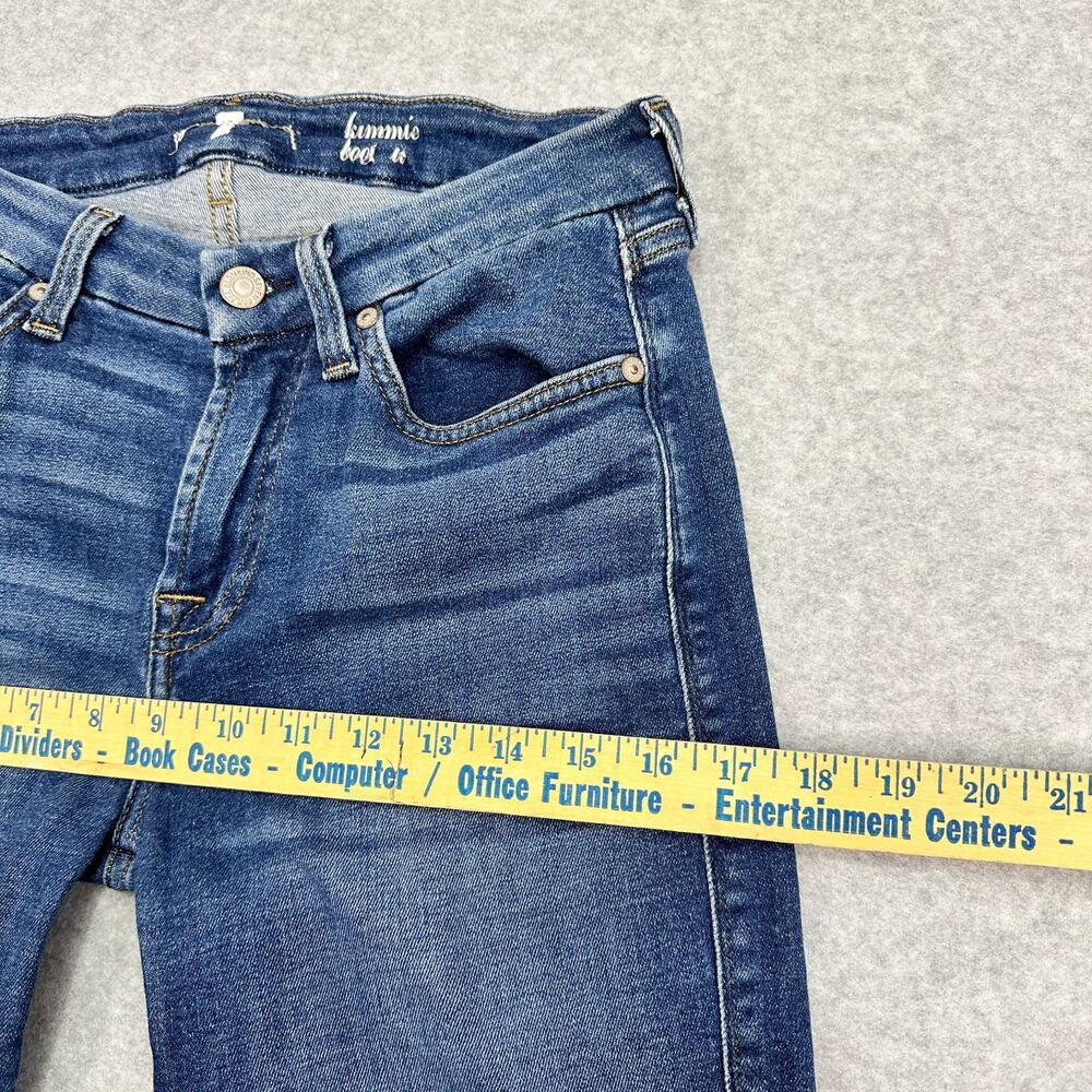 7 For All Mankind Bootcut Jeans Blue Mid Rise WMNS 29 Kimmie Boho Western Y2K - Picture 7 of 14